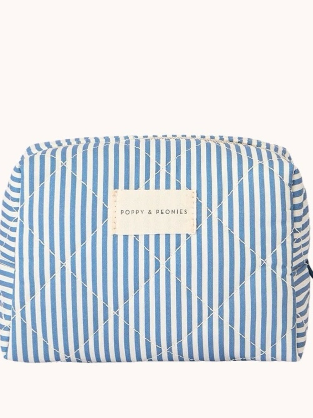 Poppy & Peonies Floral Patchwork Cosmetic Bag  3Pc Set!- Navy 🍁Set Price - Picture 4 of 7